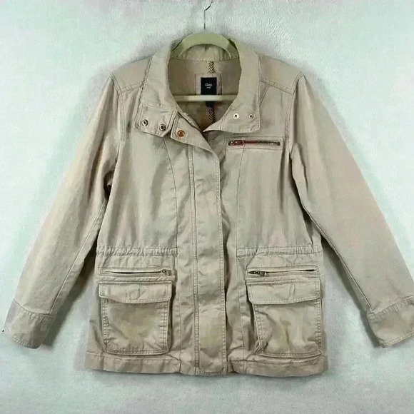 Gap Utility Jacket Women’s Size Large Blush Pink 100% Cotton Lots of Pickets! - Picture 1 of 11